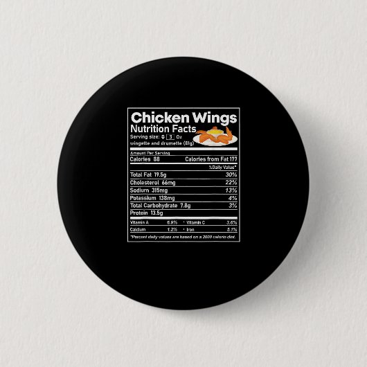 Huhn Wings Nutrition Fact Funny Erntedank Ch Button (Vorderseite)