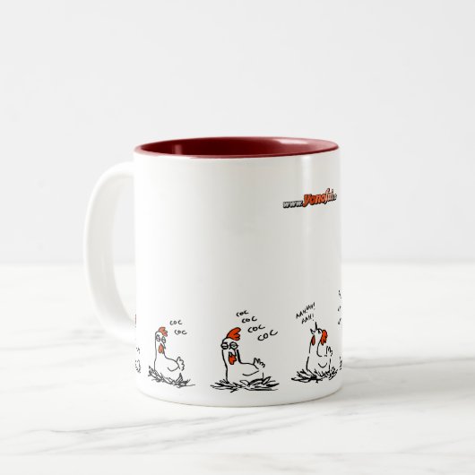 Huhn Zweifarbige Tasse (Vorderseite Links)