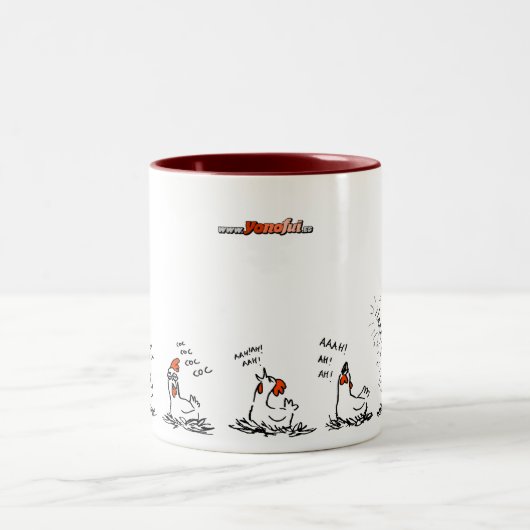 Huhn Zweifarbige Tasse (Mittel)
