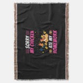 Hühnchen Art My Chicken Ate Meine Hausaufgaben Decke (Vorderseite Vertikal)