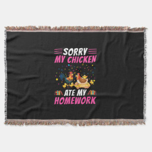 Hühnchen Art My Chicken Ate Meine Hausaufgaben Decke