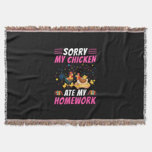 Hühnchen Art My Chicken Ate Meine Hausaufgaben Decke (Vorderseite)