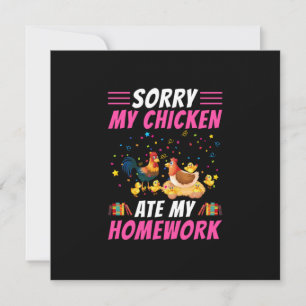 Hühnchen Art My Chicken Ate Meine Hausaufgaben Feiertagskarte