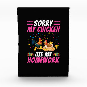 Hühnchen Art My Chicken Ate Meine Hausaufgaben Fotoblock