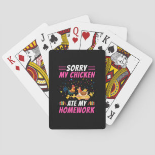 Hühnchen Art My Chicken Ate Meine Hausaufgaben Spielkarten