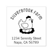 Hühnchen auf dem Nest mit Eier-Bauernhof-Anschrift Permastempel (Design)