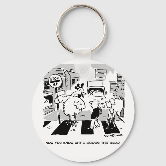 Hühnchen auf einer Schule, die Patrouille überquer Schlüsselanhänger (Vorderseite)