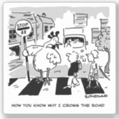 Hühnchen auf einer Schulüberquerung Aufkleber (Vorderseite)