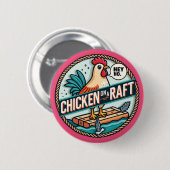 Hühnchen auf Knopfdruck Button (Vorne & Hinten)