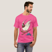 Hühnchen auf Ski abwärts T-Shirt (Vorne ganz)