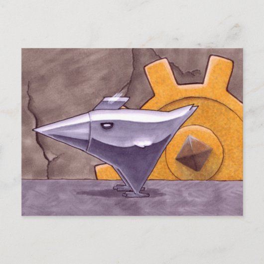 Hühnchen aus Metall Postkarte (Vorderseite)