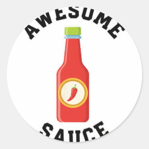 Hühnchen Awesome Sauce Flasche  Runder Aufkleber