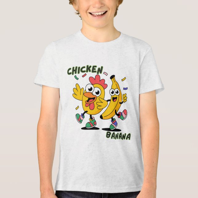 HÜHNCHEN-BANANEN-TANZ Tri-Blend SHIRT (Vorderseite)
