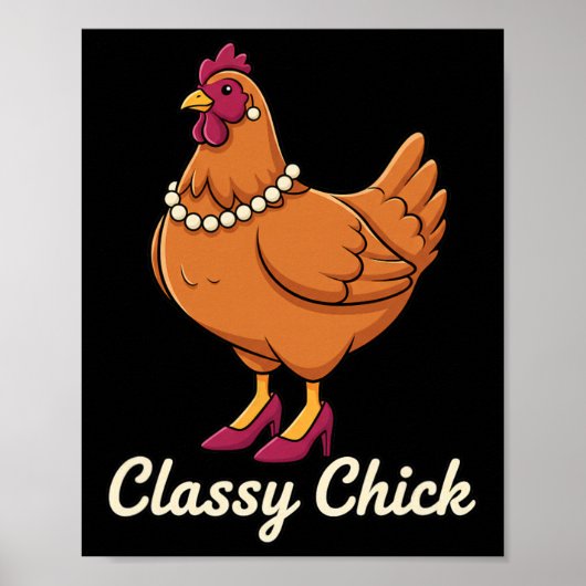 Hühnchen Cly Chick, ich bin das Huhn in Perlen Poster (Vorne)
