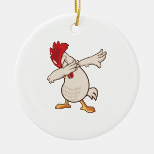 Hühnchen Dabbing Farmer Dab Tanz Keramik Ornament