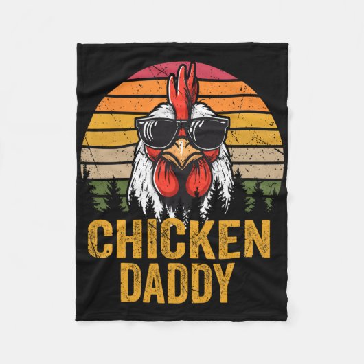 Hühnchen Daddy Vintag Funny Bauer Hühner Vater Fleecedecke (Vorderseite)