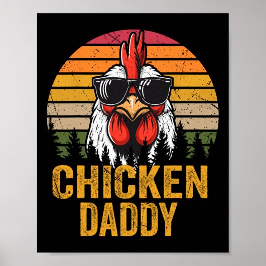 Hühnchen Daddy Vintag Funny Bauer Hühner Vater Poster (Vorne)