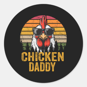 Hühnchen Daddy Vintag Funny Bauer Hühner Vater Runder Aufkleber