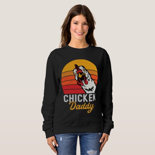 Hühnchen Daddy Vintager Bauer Sweatshirt (Vorne ganz)