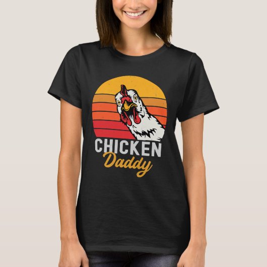 Hühnchen Daddy Vintager Bauer T-Shirt (Vorderseite)