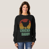 Hühnchen Daddy Vintager Vater Sweatshirt (Vorne ganz)
