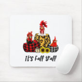 Hühnchen Es ist Fall Y'all Leopard Pumpkin Herbst Mousepad (Mit Mouse)