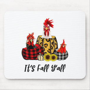 Hühnchen Es ist Fall Y'all Leopard Pumpkin Herbst Mousepad