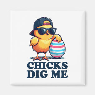 Hühnchen finden mich lustig Ostern Kleinkind Junge Magnet