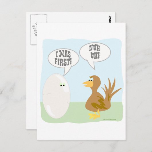 Hühnchen gegen Eieraufschlag! Postkarte (Vorne/Hinten)