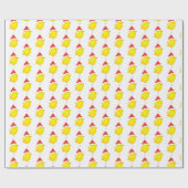 Hühnchen gelb Wasserfarbe stilvoll Geschenkpapier (Flach)