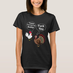 Hühnchen - Hühnchen Vs Türkei Glücklicher Erntedan T-Shirt