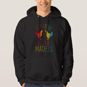 Hühnchen I Liebe meine Girls Vintag Geflügel Cocke Hoodie