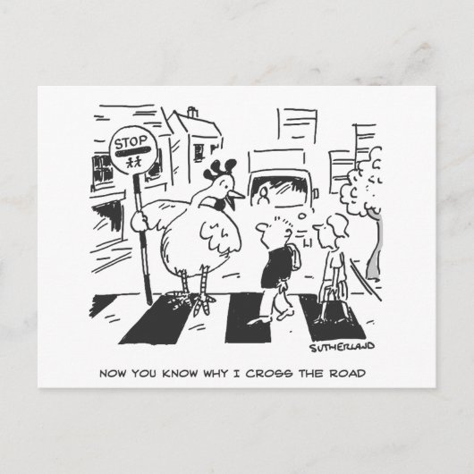 Hühnchen im Schulkreuz Postkarte (Vorderseite)