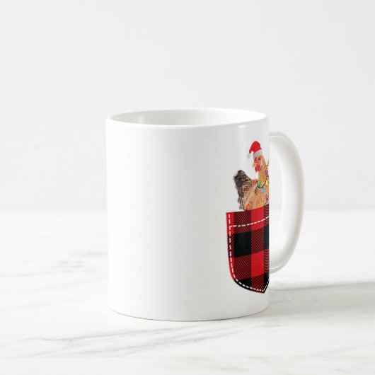 Hühnchen in Cket Funny Xmas Kariertes Cket Hühnche Kaffeetasse (VorderseiteRechts)