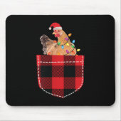 Hühnchen in Cket Funny Xmas Kariertes Cket Hühnche Mousepad (Vorne)