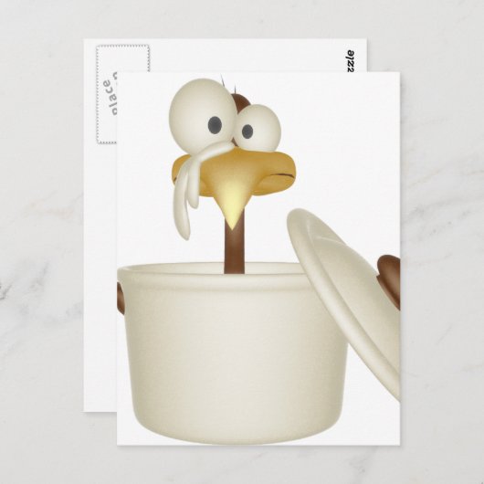 Hühnchen in der Suppenkarte Postkarte (Vorne/Hinten)