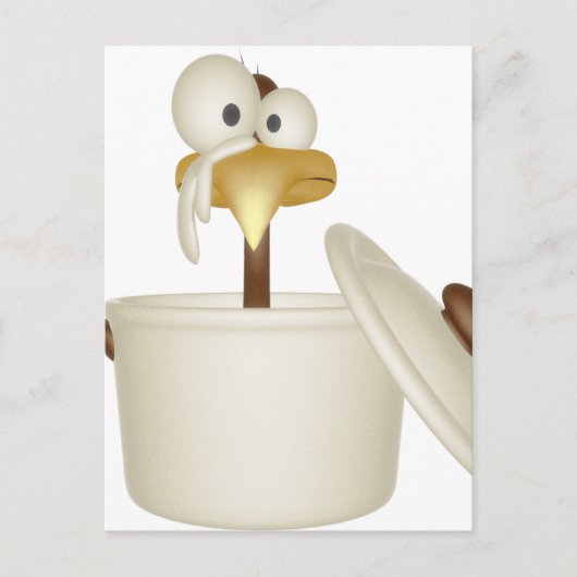 Hühnchen in der Suppenkarte Postkarte (Vorderseite)