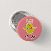 Hühnchen in einer Krone mit Perlen Button (Vorne & Hinten)