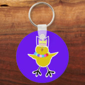 Hühnchen in einer Krone mit Perlen Schlüsselanhänger (Vorderseite)