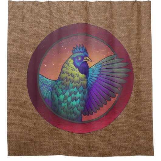 Hühnchen-Kreis-Design Duschvorhang (Vorderseite)
