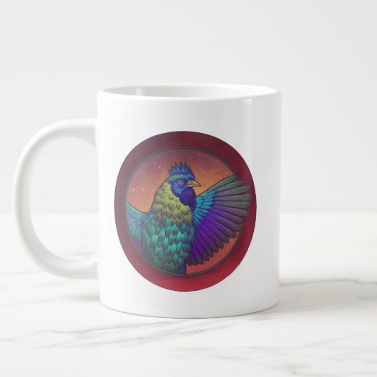 Hühnchen-Kreis-Design Jumbo-Tasse (Links)