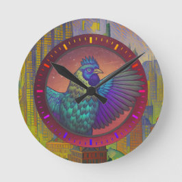 Hühnchen-Kreis-Design Runde Wanduhr