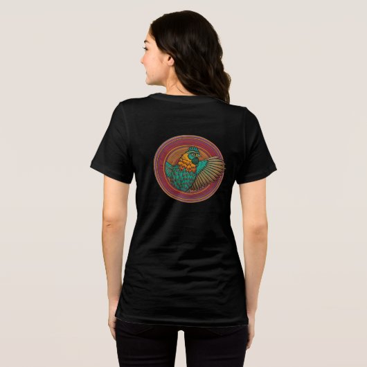 Hühnchen-Kreis-Design Tri-Blend Shirt (Rückseite voll)