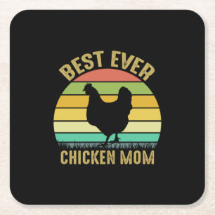 Hühnchen Lover Beste Mama je Hühner Rechteckiger Pappuntersetzer