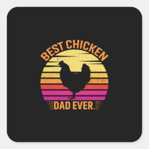 Hühnchen Lover Bester Vater für Hühner je Quadratischer Aufkleber