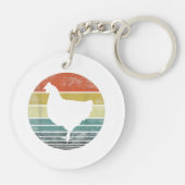 Hühnchen Lover Gaben Funny Bauer Retro Vintag Schlüsselanhänger (Rückseite)