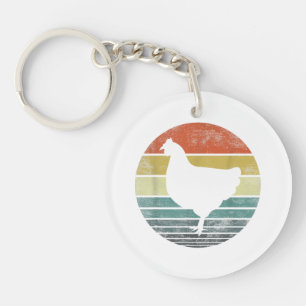 Hühnchen Lover Gaben Funny Bauer Retro Vintag Schlüsselanhänger