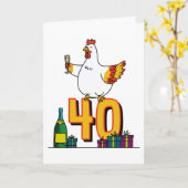 Hühnchen Lover Geburtstag 40. Hen Pet Poultry Karte (Gelbe Blume)