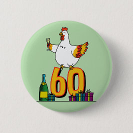 Hühnchen Lover Geburtstag 60. Hen Pet Poultry Button