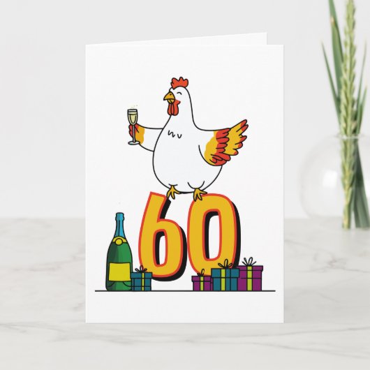 Hühnchen Lover Geburtstag 60. Hen Pet Poultry Karte (Vorderseite)